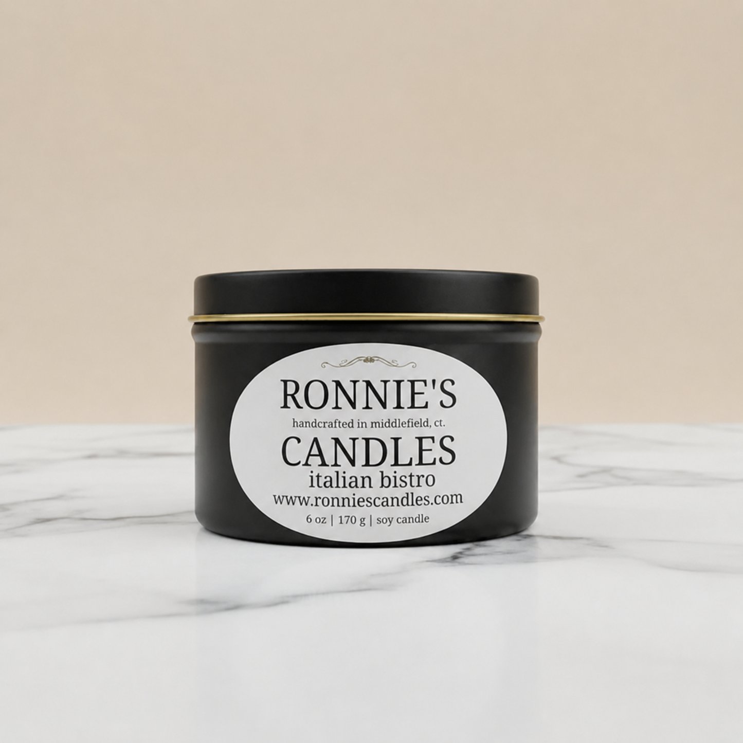 Italian bistro soy candle with authentic Italian seasoning scent, perfect for enhancing ambiance