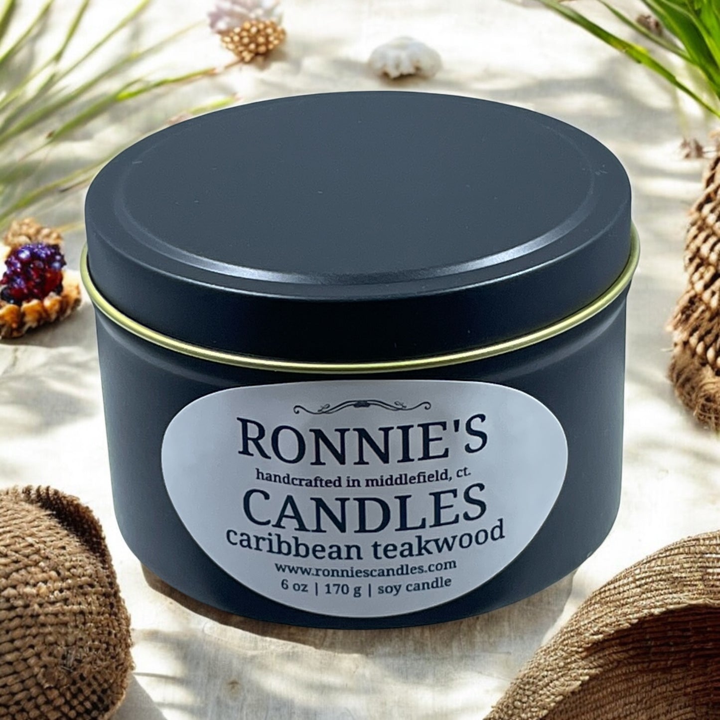 Caribbean Teakwood 100% Soy Candle