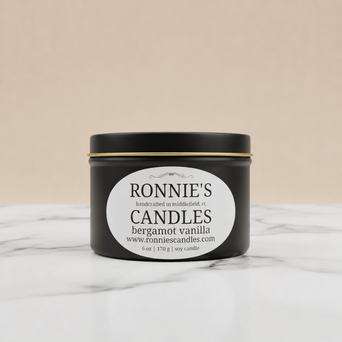 Elegant soy candle infused with bergamot, vanilla, and citrus for a refreshing aromatic experience