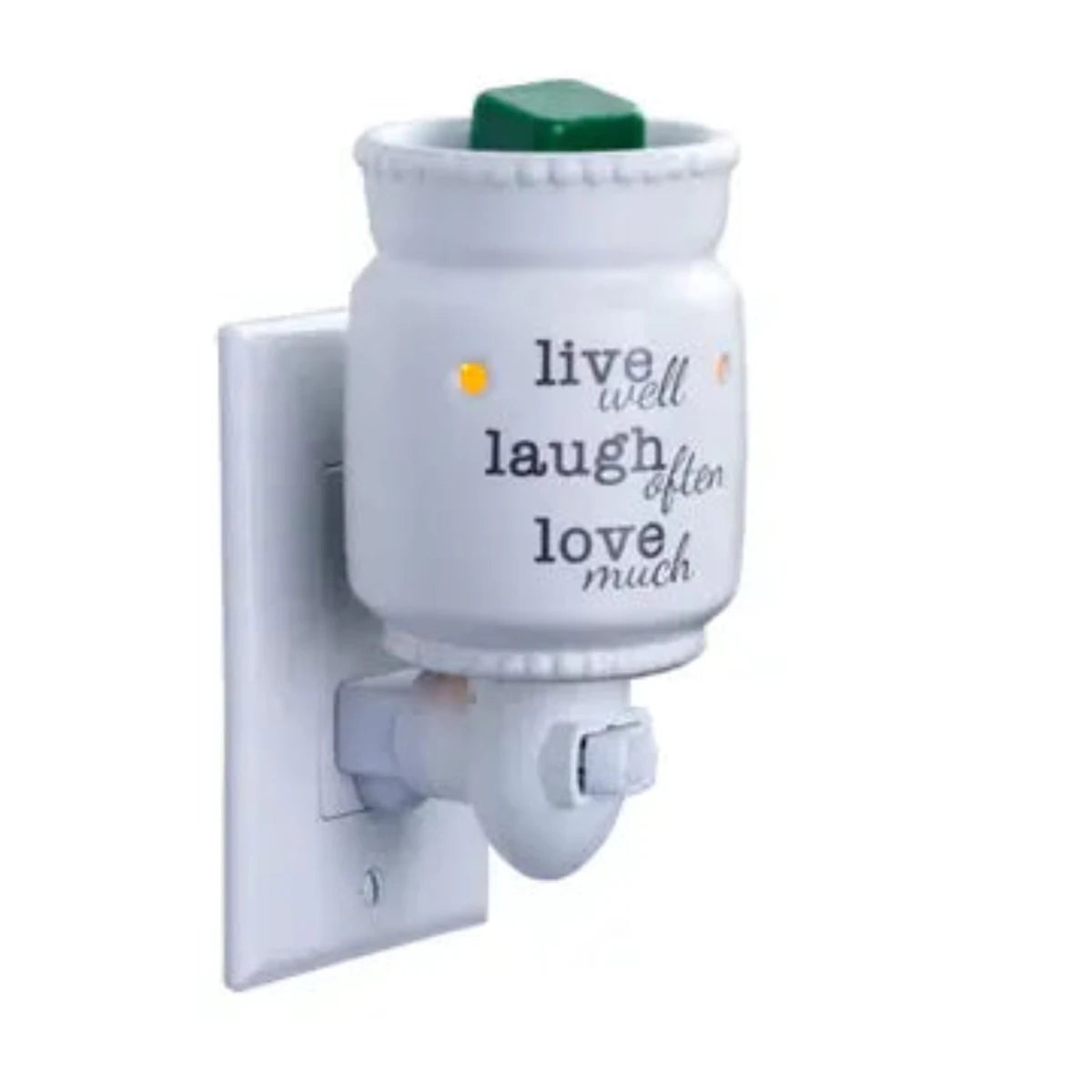Elegant Wax Warmer with Live Laugh Love Design, ideal for soy melts, enhancing home ambiance