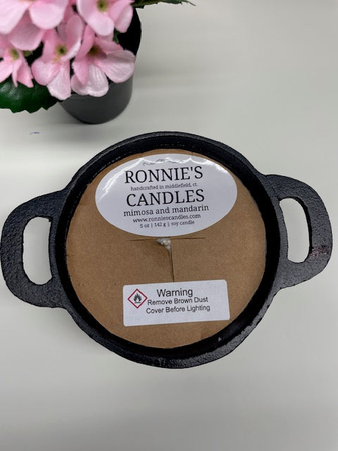 2 In 1 (6) oz Soy Candle/Black Cast Iron Dutch Oven Wax Warmer