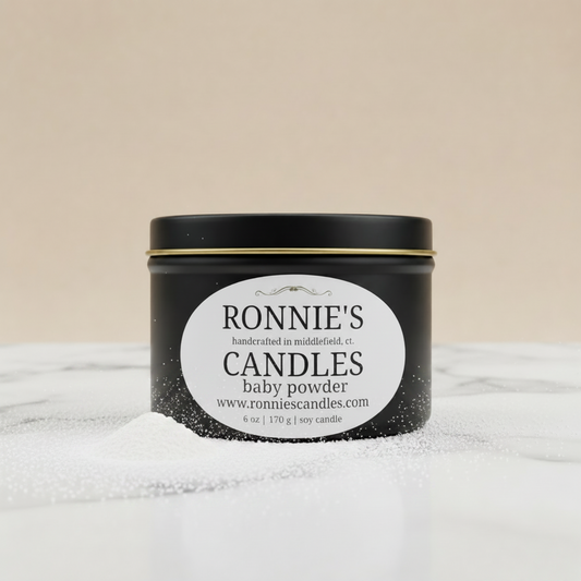 Baby Powder 100% Natural Soy Wax Candle-No Dyes-Longer Burn Time-Strong Fragrance