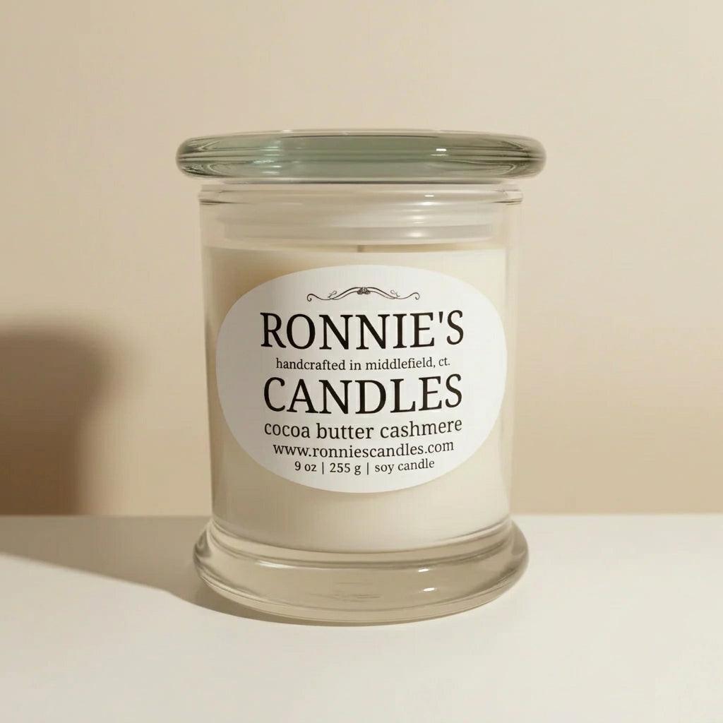 Luxurious cocoa butter and soft cashmere blend in eco-friendly products, highlighting sustainable comfort and quality candles.