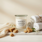 Luxurious cocoa butter and soft cashmere blend in eco-friendly products, highlighting sustainable comfort and quality candles.