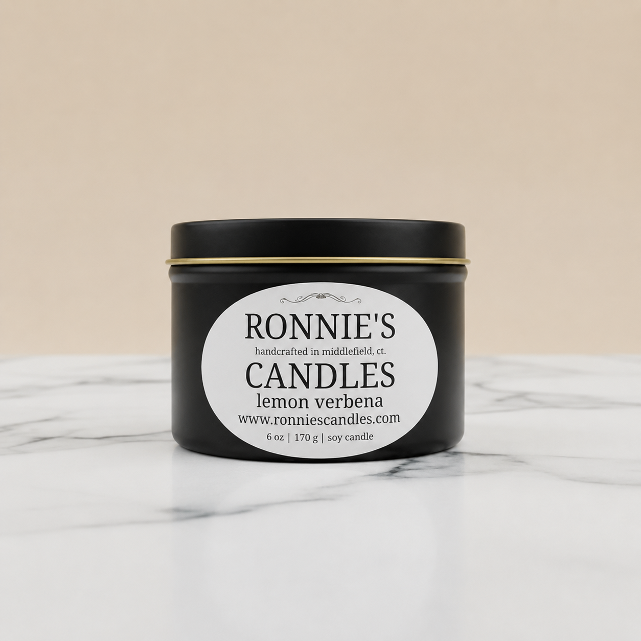 Lemon Verbena soy candle emitting refreshing citrus aroma, perfect for a calming and natural home ambiance
