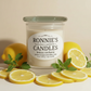 Lemon Verbena soy candle emitting refreshing citrus aroma, perfect for a calming and natural home ambiance