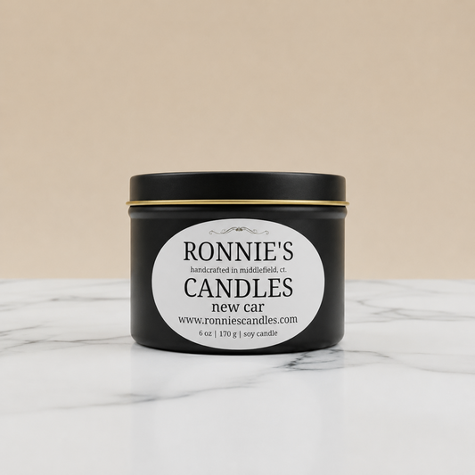 New car inspired soy candle with intriguing fragrance for an enhanced aromatic experience