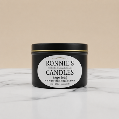 Sage soy candle emitting a very fragrant and soothing aroma, perfect for relaxation and ambiance.