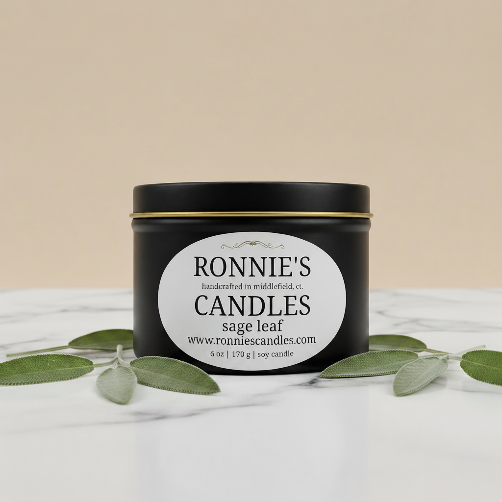 Sage soy candle emitting a very fragrant and soothing aroma, perfect for relaxation and ambiance.