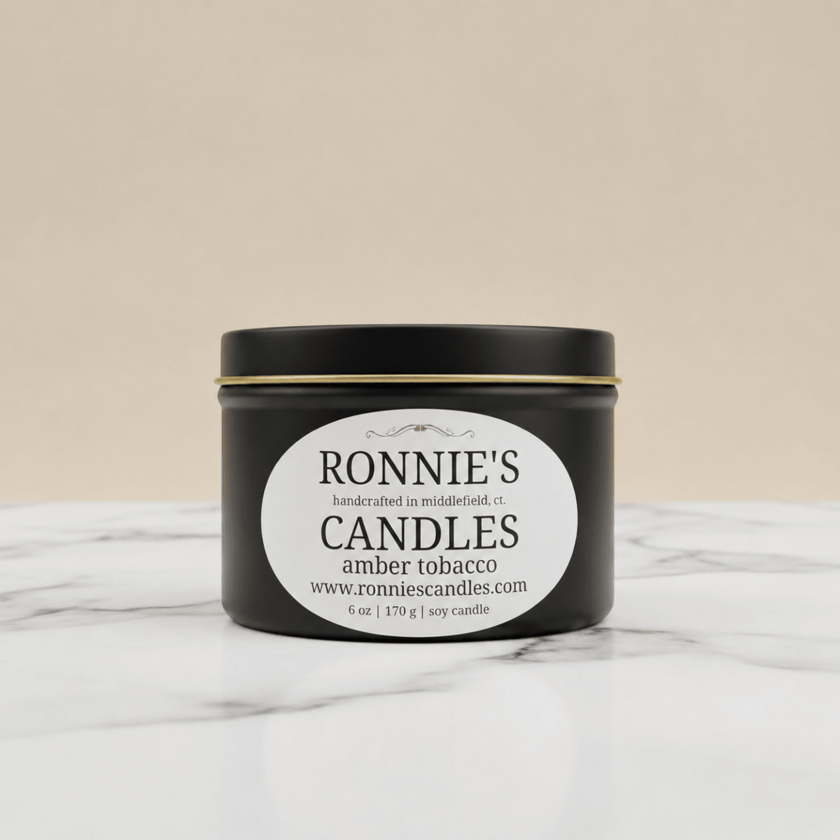 Luxurious amber tobacco fragrance soy candle with rich amber and premium tobacco essence