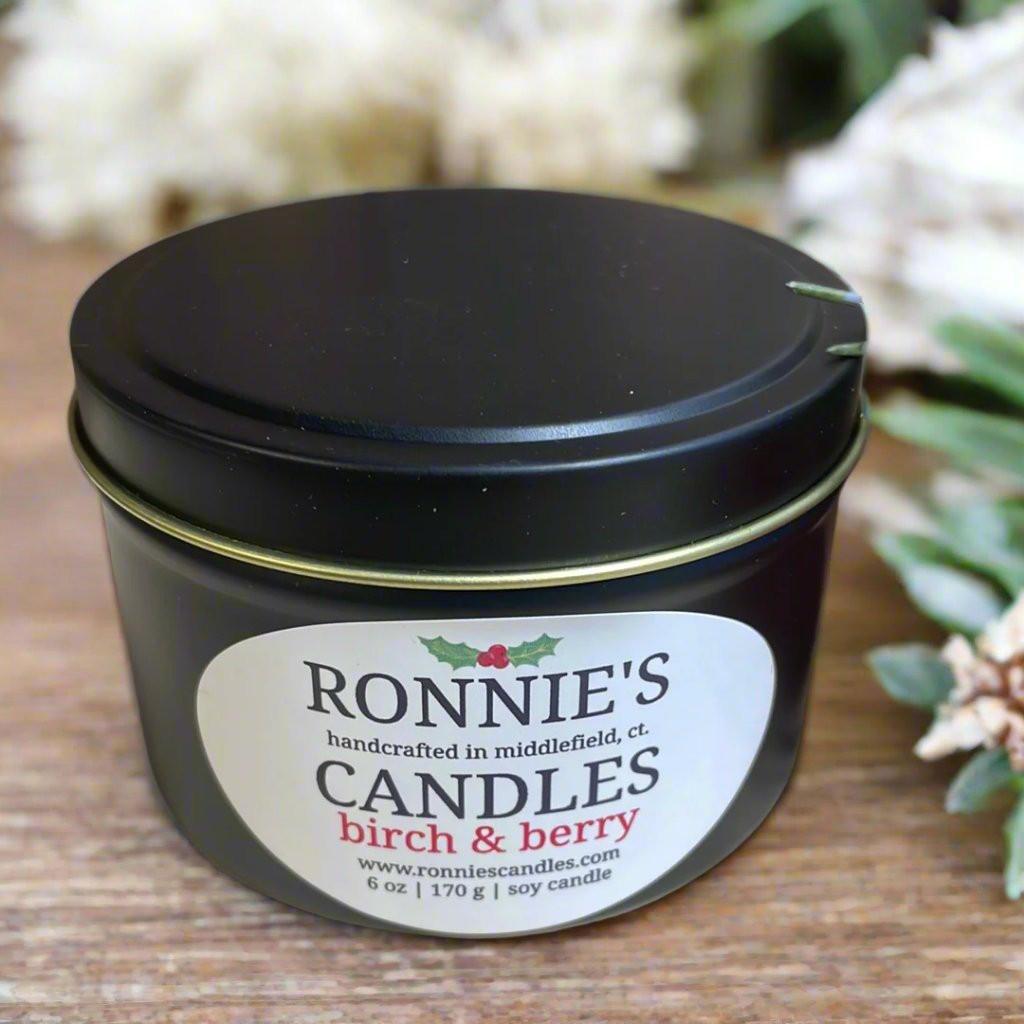 Birch and berry soy candle, holiday favorite for home fragrance and seasonal decor