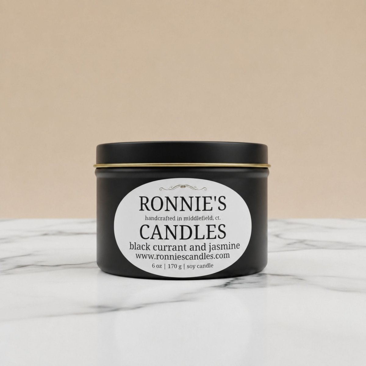 Black Currant and Jasmine 100% Soy Candle - Ronnie's Candles LLC