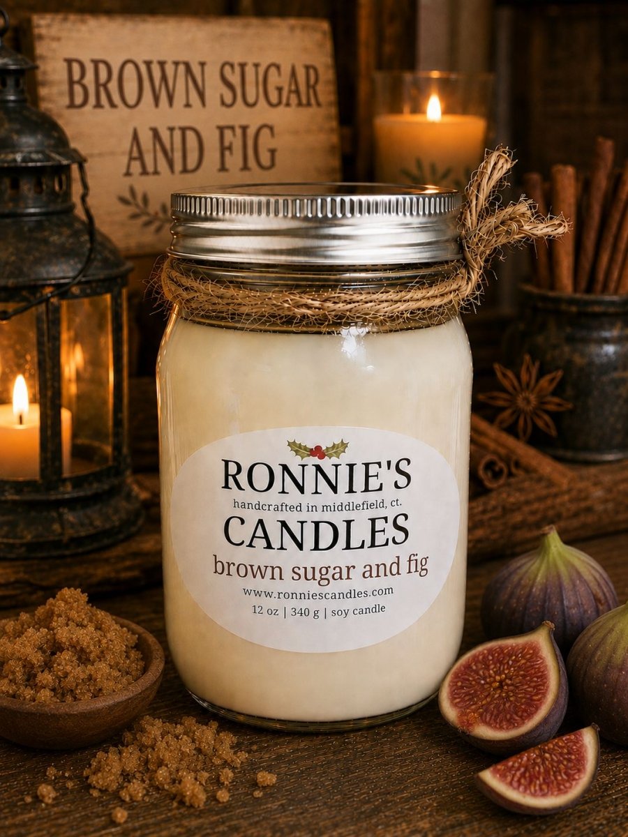 Brown Sugar and Fig 100% Soy Candle - Ronnie's Candles LLC