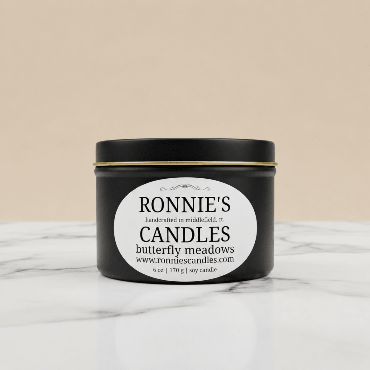 Butterfly Meadows soy candle radiating luxury and elegance with aromatic, eco-friendly ambiance.