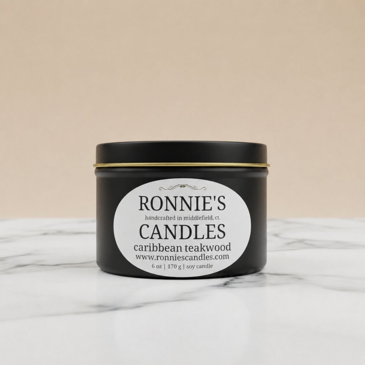 Caribbean Teakwood 100% Soy Candle - Ronnie's Candles LLC