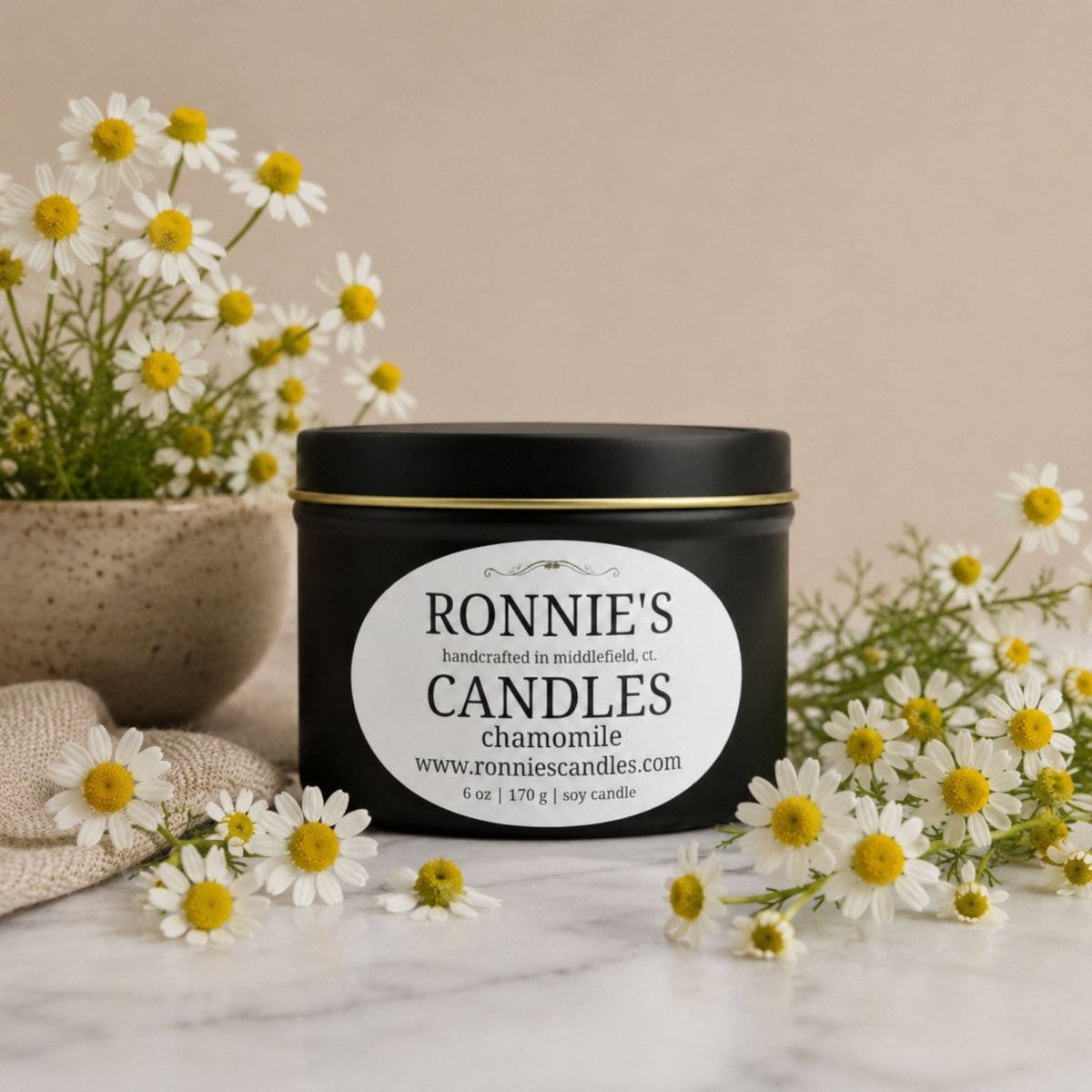 Chamomile 100% Soy Candle - Ronnie's Candles LLC