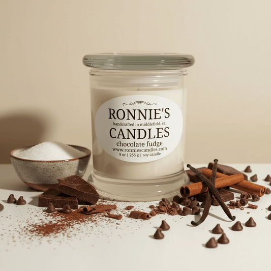 Chocolate soy candle with sweet fragrance, perfect for chocolate lovers seeking a cozy ambiance