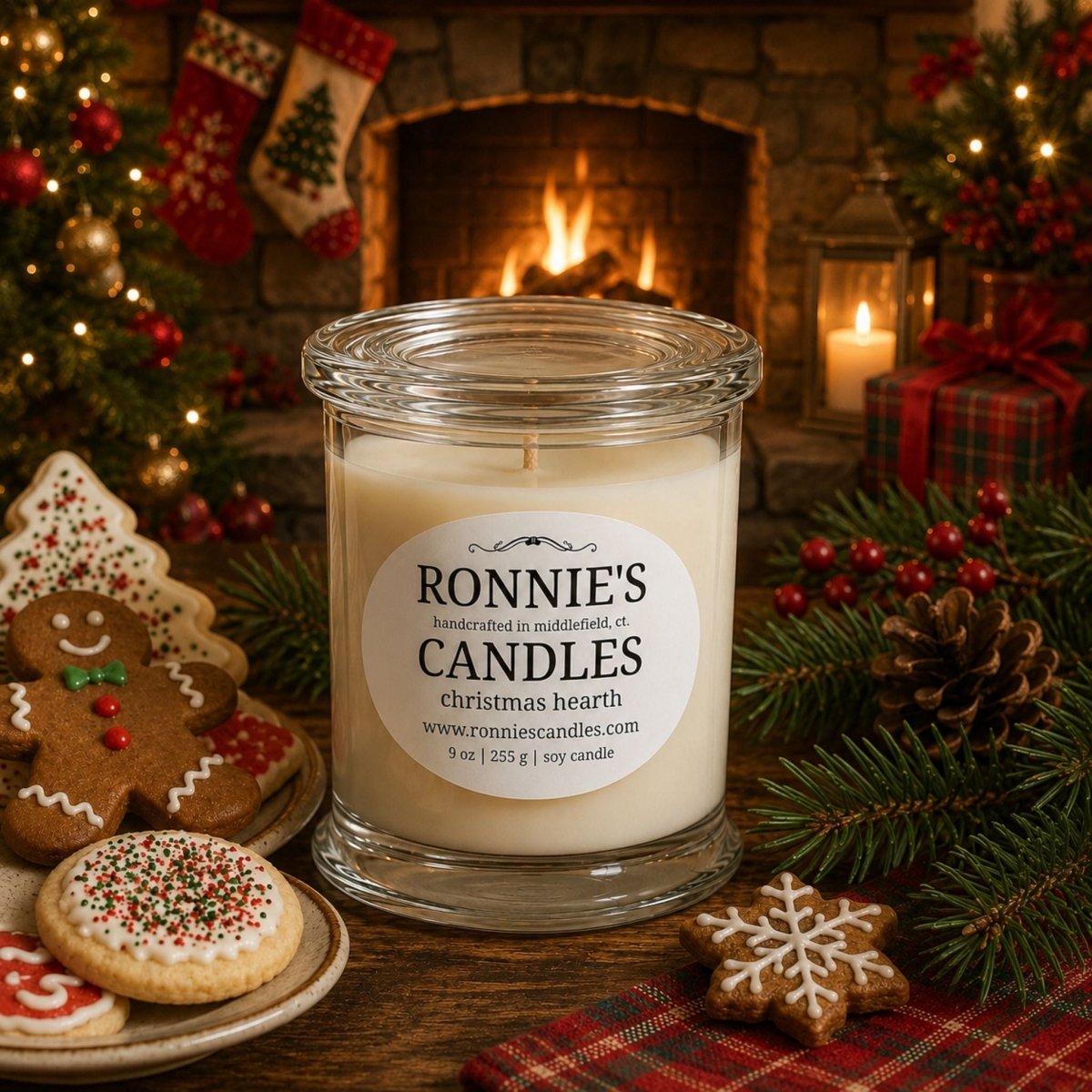 Christmas Hearth 100% Soy Candle - Ronnie's Candles LLC