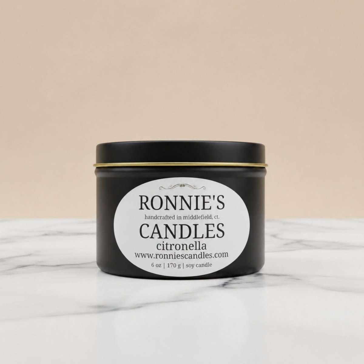 Citronella 100% Soy Candle - Ronnie's Candles LLC