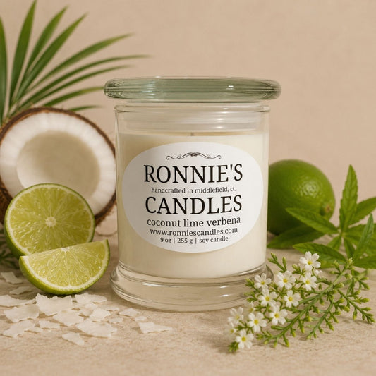 Coconut Lime Verbena 100% Soy Candle - Ronnie's Candles LLC