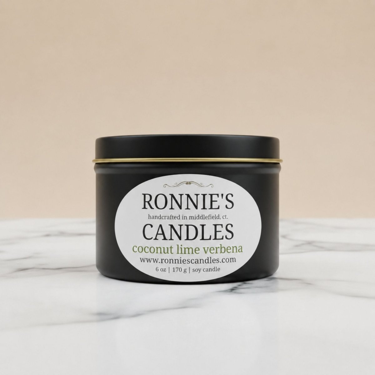 Coconut Lime Verbena 100% Soy Candle - Ronnie's Candles LLC