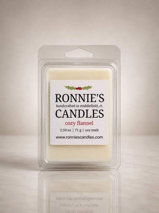 Cozy Flannel Soy Melt - Jasmine, Citrus & White Musk Fragrance by Ronnie's Candles