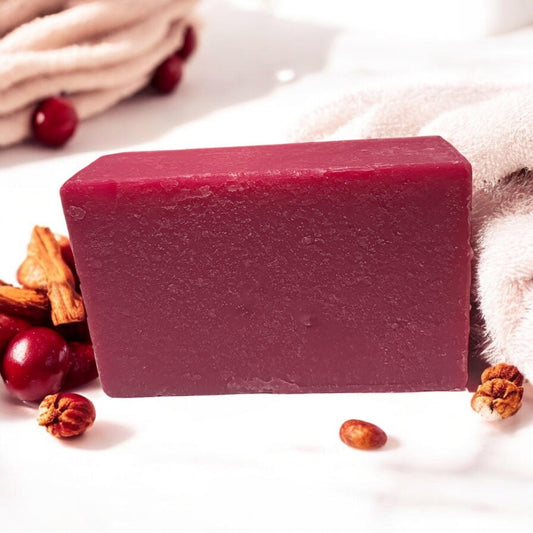 Cranberry spice bar soap rich in natural ingredients for a refreshing and aromatic cleansing experience