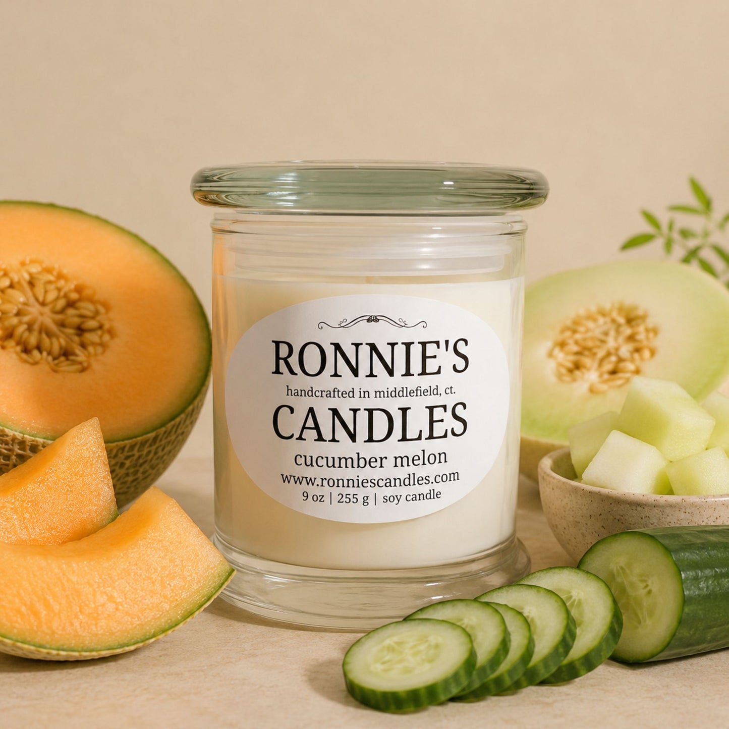 Cucumber Melon 100% Soy Candle