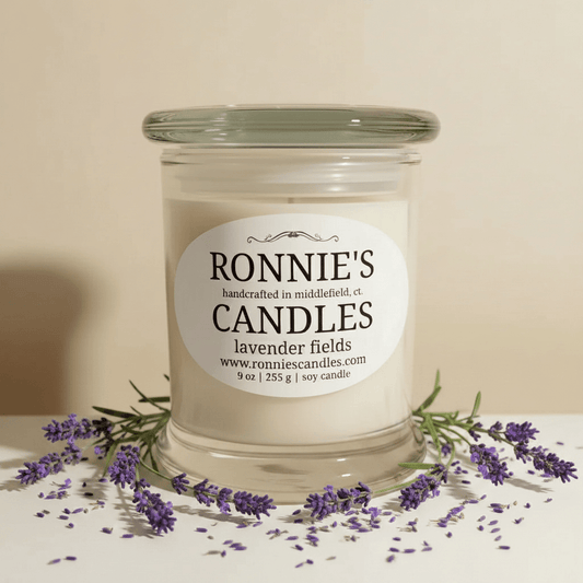 Lavender soy candle with floral notes, a popular choice for aromatherapy and home decor