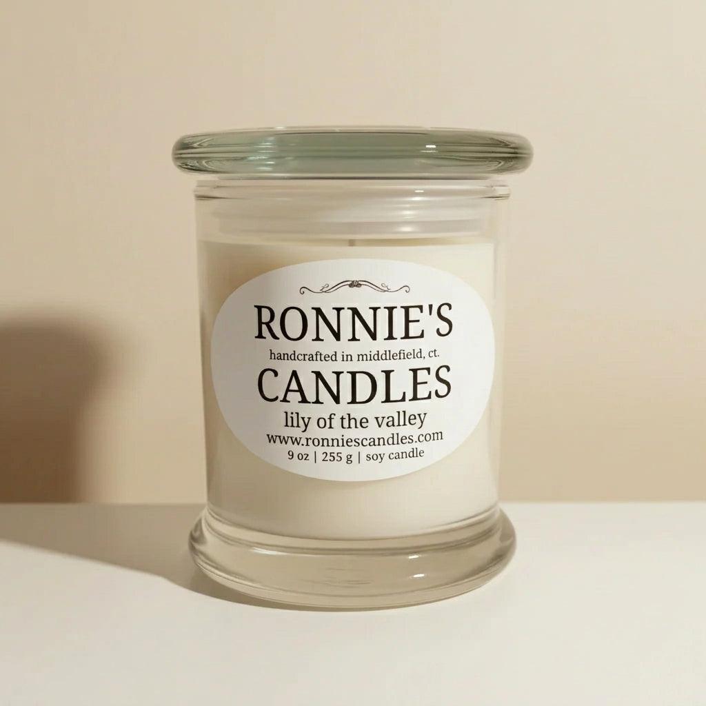 Lily of the Valley soy candle with floral fragrance and low melt point for enhanced aromatic experience