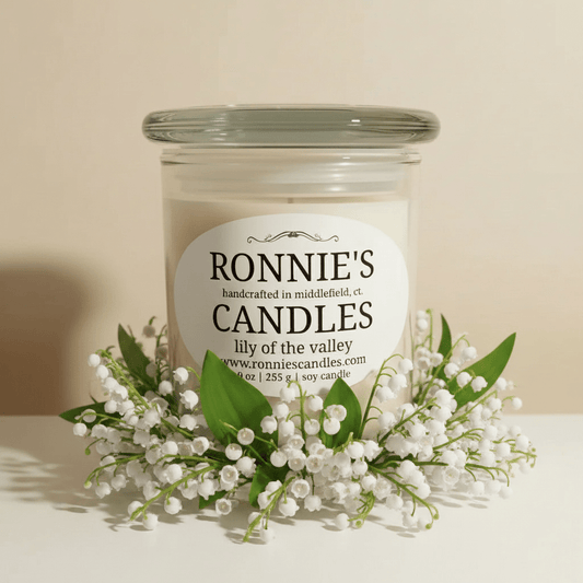 Lily of the Valley soy candle with floral fragrance and low melt point for enhanced aromatic experience