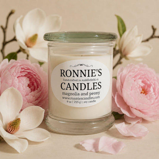 Magnolia and Peony 100% Soy Candle - Ronnie's Candles LLC