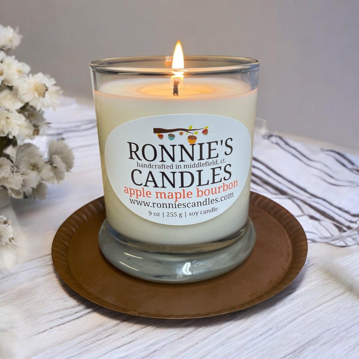 Metal candle coaster designed for added safety and protection of surfaces