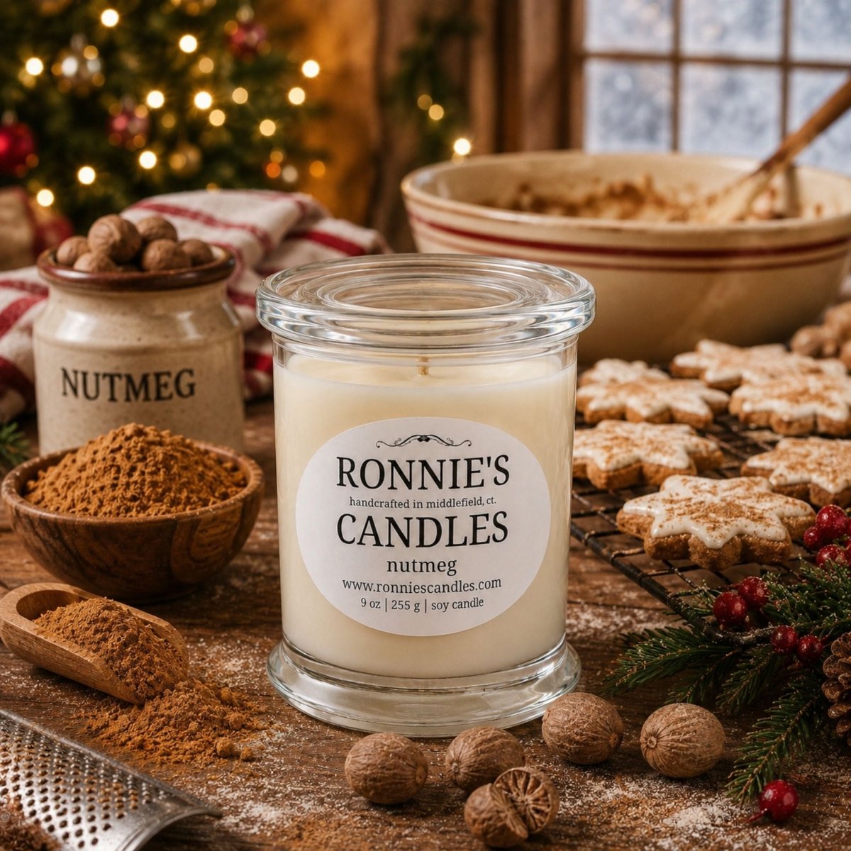 Nutmeg 100% Soy Candle - Ronnie's Candles LLC