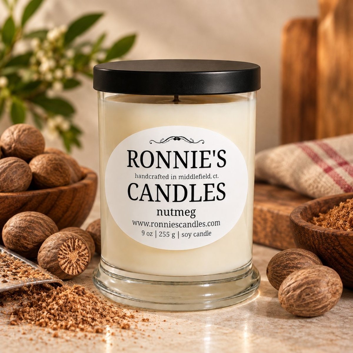 Nutmeg 100% Soy Candle - Ronnie's Candles LLC