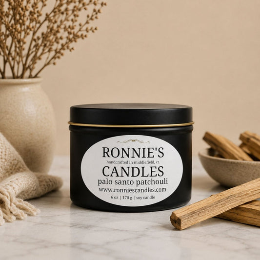 Palo Santo Patchouli 100% Soy Candle - Ronnie's Candles LLC