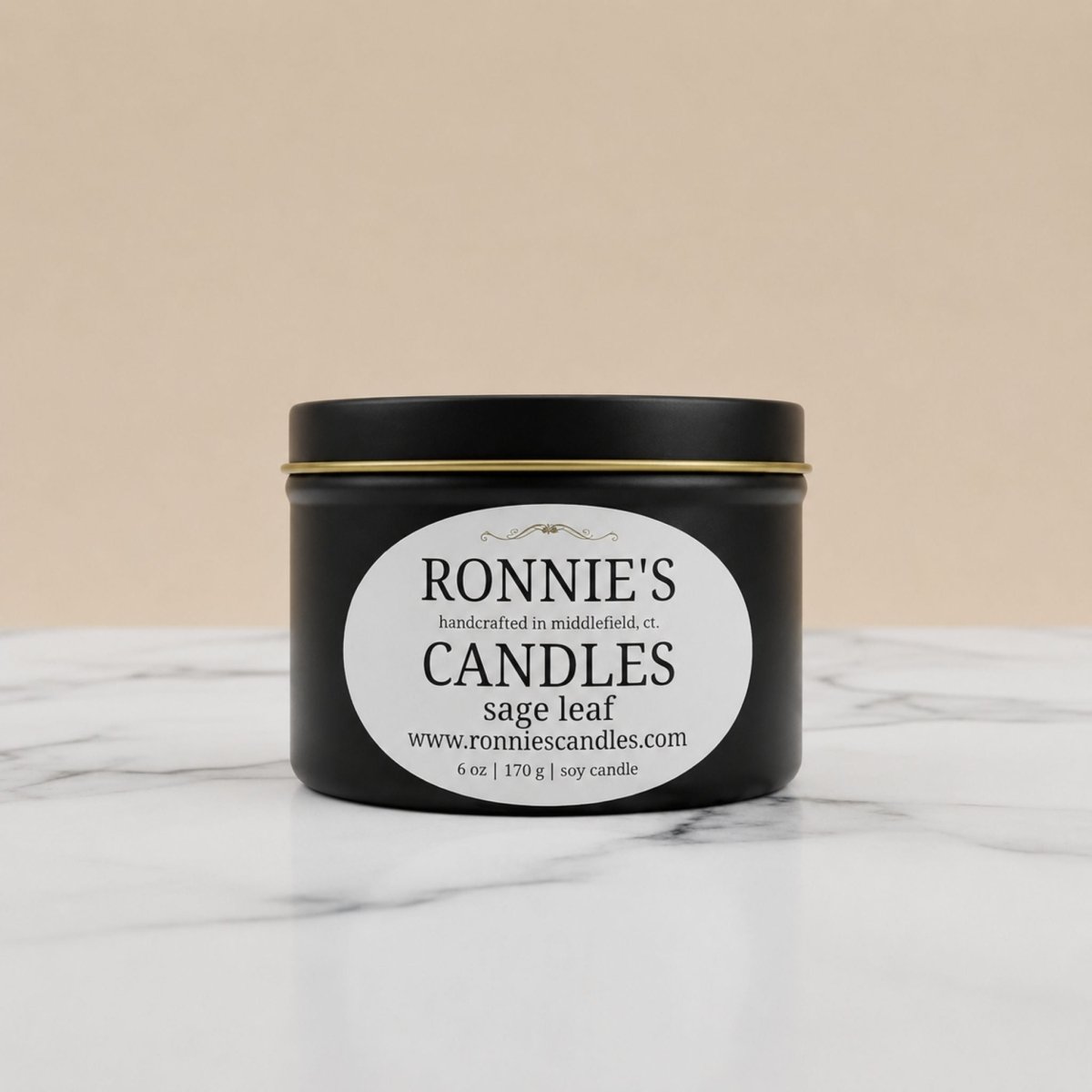 Sage Leaf 100% Soy Candle - Ronnie's Candles LLC