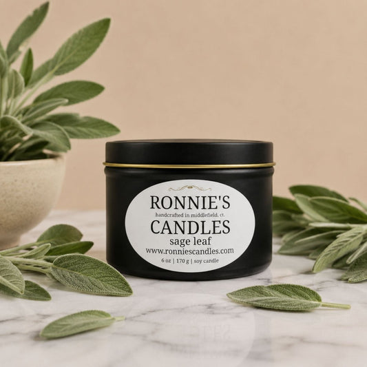 Sage Leaf 100% Soy Candle - Ronnie's Candles LLC