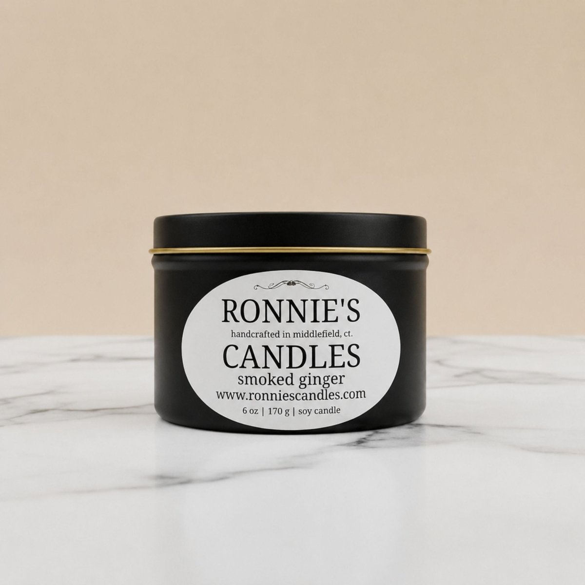 Smoked Ginger 100% Soy Candle - Ronnie's Candles LLC