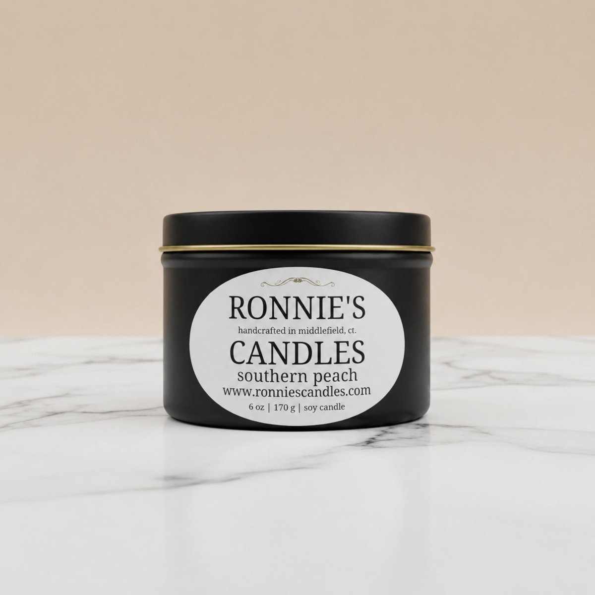 Southern Peach 100% Soy Candle - Ronnie's Candles LLC
