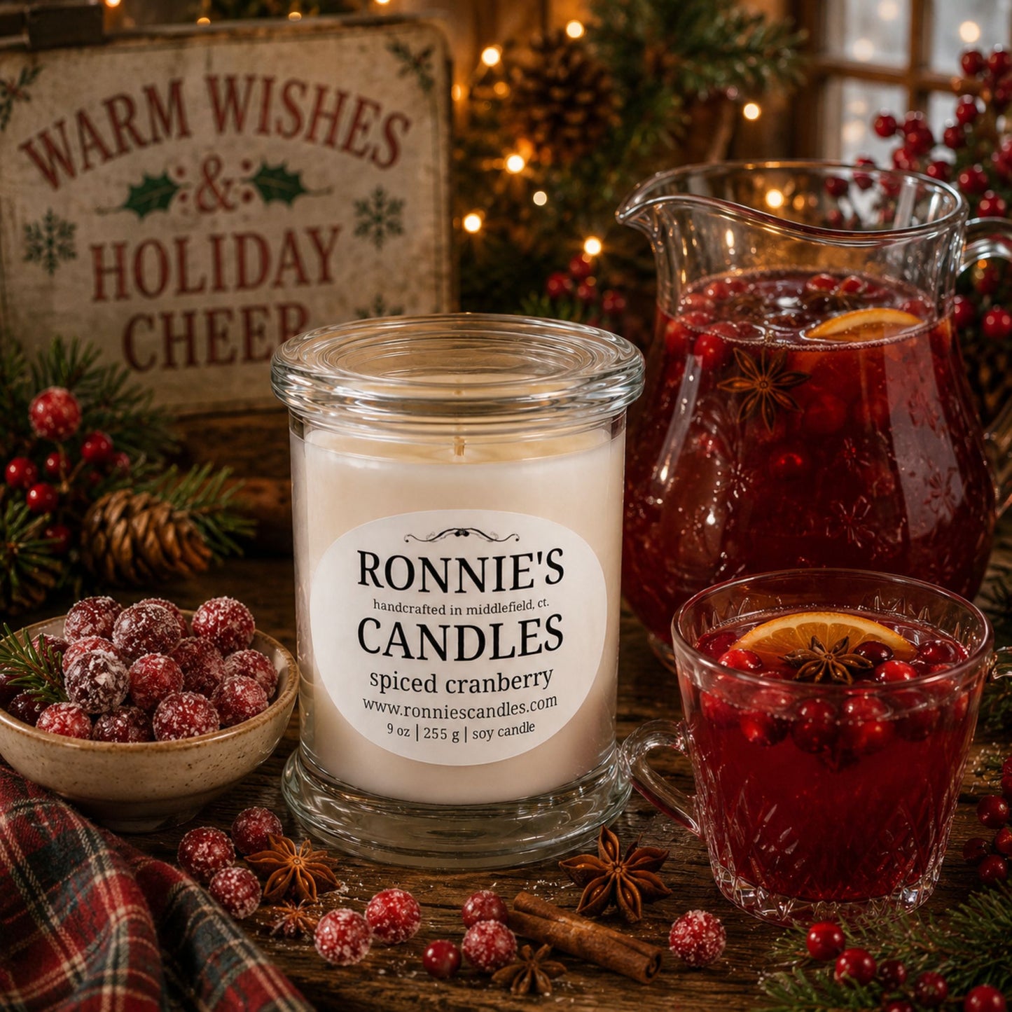 Spiced Cranberry 100% Soy Candle