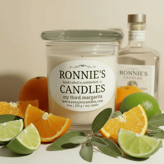 Margarita soy candle with tequila-inspired beverage fragrance for relaxing ambiance and aromatic decor