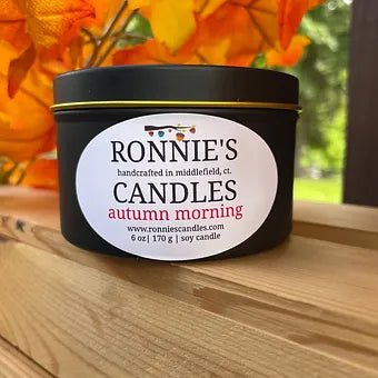 Luxurious autumn soy candle radiating warm fall mornings with a rich, inviting autumn fragrance