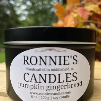 Cozy autumn favorite soy candle with pumpkin and gingerbread scents for a warm, inviting home atmosphere